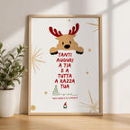 Poster Natalizio Ironico "Tanti Auguri a Tia e a Tutta a Razza Tua" - Stampa da Parete A3 A4 - Idea Regalo Natale Divertente e Dialettale