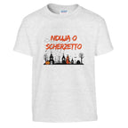 Maglietta Halloween Bambino "Nduja o Scherzetto" | T-shirt bambini divertente, Idea regalo Calabria, Maglia spettrale, Dolcetto o scherzetto