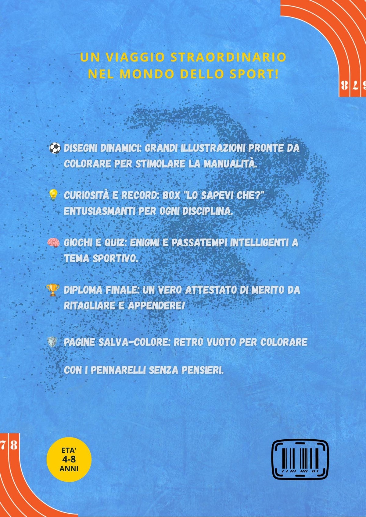 Il Grande Libro da colorare sullo Sport in PDF Download Immediato Pagine Salva-Colore: Retro vuoto.