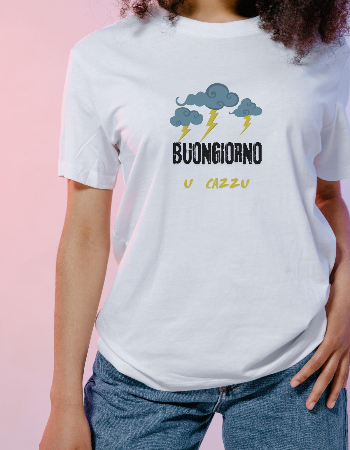 Maglietta Ironica Dialetto Calabrese "Buongiorno U Cazzu" - T-shirt Divertente Regalo Simpatico Uomo Donna
