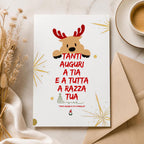 Poster Natalizio Ironico "Tanti Auguri a Tia e a Tutta a Razza Tua" - Stampa da Parete A3 A4 - Idea Regalo Natale Divertente e Dialettale