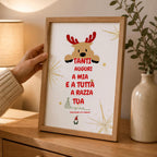 Poster Natalizio Ironico "Tanti Auguri a Tia e a Tutta a Razza Tua" - Stampa da Parete A3 A4 - Idea Regalo Natale Divertente e Dialettale