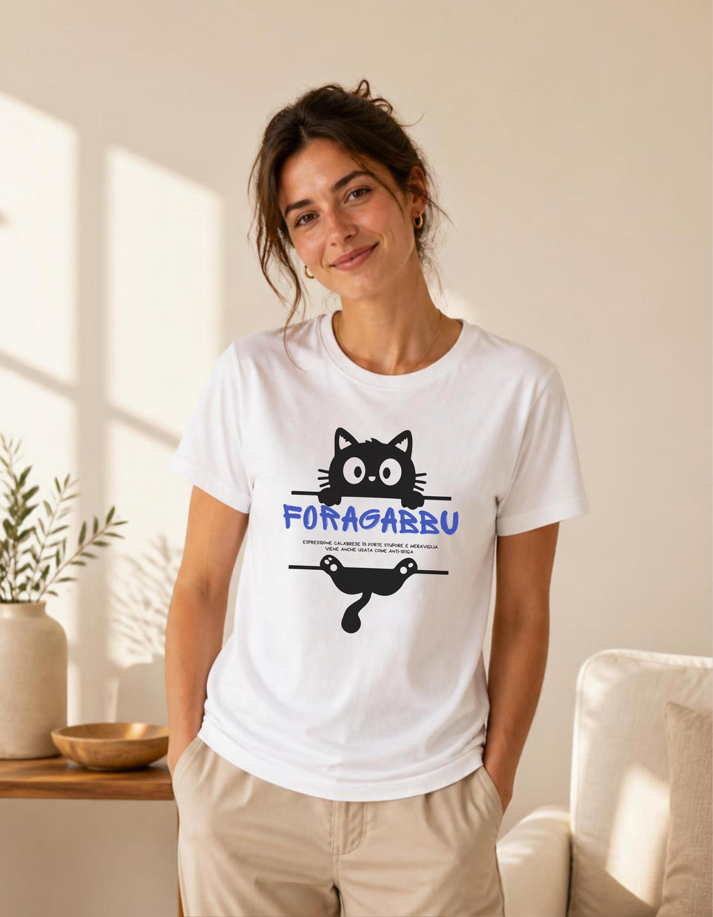 Maglietta Calabrese "Foragabbu" | T-shirt Dialetto Calabria, IDEA REGALO simpatica, streetwear meridionale, frase ironica, maglia unisex