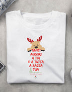 Maglietta Natalizia Divertente "Tanti Auguri a Tia e a Tutta la Razza Tua" | Idea Regalo di Natale T-Shirt per Feste