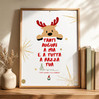 Poster Natalizio Ironico "Tanti Auguri a Tia e a Tutta a Razza Tua" - Stampa da Parete A3 A4 - Idea Regalo Natale Divertente e Dialettale