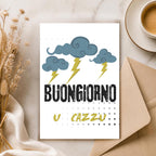 Poster Ironico "Buongiorno U Cazzu" - Stampa da Parete A3 A4 - Quadro Divertente Casa e Ufficio - Idea Regalo Sfrontata e Dialettale